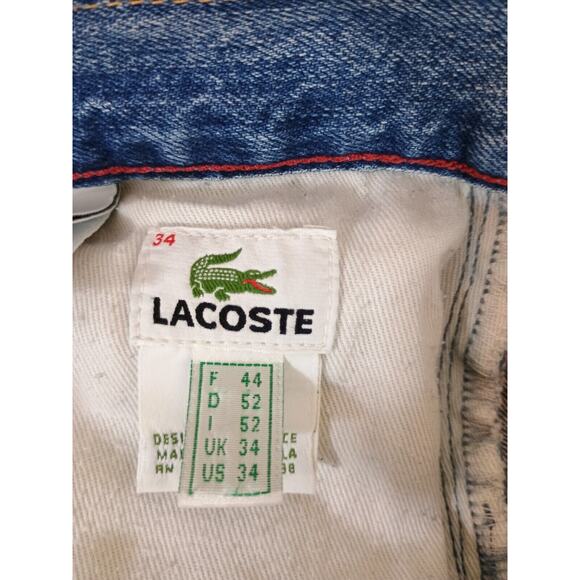 Lacoste Jeans Men 34 Blue Medium Wash Cotton Casual Classic Logo on Pocket Denim - Picture 3 of 16